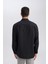 Siyah Relax Fit Polo Yaka Twill Modal Karışımlı Basic Düz Uzun Kollu Gömlek D3376AX24AU 6