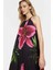 A Line Halter Yaka Maxi Elbise Örme Çiçekli Polyester Yazlık Uzun Ömürlü Modern Stil 1