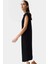 Pamuklu Rahat Kesim Midi T Shirt Elbise Renk Ay Kol Düz Desen Modern Stil 3