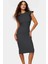 Pamuklu Bodycon Midi Elbise Renk Volanlı Detaylı Kadın Giyim Konforlu Kesim Dayanıklı Malzeme 2