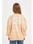 Kız Çocuk Oversize Geniş Kalıp Bisiklet Yaka Sırt Baskılı Sweatshirt D3805A824WN 6