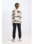 Erkek Çocuk 2'li Takım Desenli Sweatshirt Beli Lastikli Eşofman Altı D3562A824WN 6