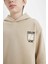 Erkek Çocuk Oversize Geniş Kalıp Sırt Baskılı Kapüşonlu Sweatshirt D3970A824WN 6
