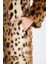 Relax Fit Leopar Desenli Ceket Yaka Cepli Uzun Suni Kürk Kaban D4005AX24WN 7