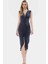 Rahat ve Şık Bodycon Midi Elbise Örme Kumaş V Yaka Büzgü Detaylar 120 cm Boy 3