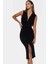 Rahat ve Şık Bodycon Midi Elbise Örme Kumaş V Yaka Büzgü Detaylar 120 cm Boy 3