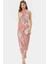 A Line Polyester Midi Elbise Degaje Yaka Krep Dokuma Astarlı Premium Kalite Modern Stil 1
