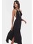 Rahat Viskoz Maxi Elbise Örme Kumaş Bisiklet Yaka Cut Out Detaylı Plaj Şıklığı Modern Stil 1