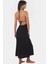 Rahat Viskoz Maxi Elbise Örme Kumaş Bisiklet Yaka Cut Out Detaylı Plaj Şıklığı Modern Stil 3