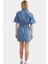 Kadın Denim Mini Elbise Fermuar Standart Kol Bodycon Kalıp Yüksek Kalite Şık Görünüm 2