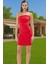 Bodycon Kısa Straplez Abiye Elbise Polyester Elastan Yazlık Profesyonel Görünüm Konforlu Kesim 1