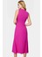 A Line Polyester Midi Elbise Degaje Yaka Krep Dokuma Astarlı Premium Kalite Modern Stil 2