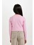 Kız Çocuk Slim Fit Dar Kesim Bisiklet Yaka Fitilli Kaşkorse Uzun Kollu Tişört D0705A824AU 6