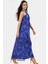 Yazlık Desenli Viskoz Maxi Elbise Rahat ve Şık Modern Stil 1