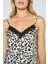 Viskon Dantel Işlemeli Leopar Desenli Şortlu Pijama Takımı 5