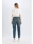 Lina Mom Fit Yüksek Bel Rahat Kalıp Hafif Dar Paça Bilek Boy Jean Yıkamalı Pantolon D4321AX24AU 6