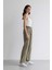 Wide Leg Klasik Kumaş Pantolon Geniş Bol Paça Kareli Çift Cepli Yüksek Bel Piliseli Standart Boy D4439AX24AU 6