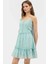 Yazlık Çiçekli Mini Şifon Elbise Astarlı Kalp Yaka Dokuma Dayanıklı Malzeme Modern Stil 2