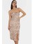 Zarif Leopar Desenli Midi Bodycon Elbise Profesyonel Görünüm Şık Özel Tasarım 1