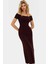 Maxi Elbise Örme Kumaş Kısa Kol Carmen Yaka Bodycon Kalıp Yazlık Mükemmel Uyum 1