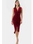 Şık Bodycon V Yaka Örme Midi Elbise Polyester Elastan Kumaştan Gündüz ve Gece Rahat Kullanım 1