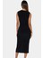 Şık Bodycon V Yaka Örme Midi Elbise Polyester Elastan Kumaştan Gündüz ve Gece Rahat Kullanım 3