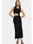Maxi Örme Elbise Bisiklet Yaka Cut Out Detaylı 96% Polyester Rahat ve Şık Günlük Kullanım Için 1