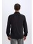 Slim Fit Dar Kesim Polo Yaka Uzun Kollu Siyah Gömlek D4525AX24AU 6