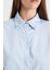 Crop Basic Düz Düğmeli Dokuma Uzun Kollu Gömlek D4617AX24AU 8