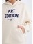 Kız Çocuk Oversize Geniş Kalıp Kapüşonlu Baskılı İçi Yumuşak Tüylü Sweatshirt D4296A824WN 8