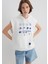 Indigo Turtles Baskılı Kapüşonlu Ekru Sweatshirt 1S10383-70057 2