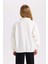 Kız Çocuk Relax Fit Çıtçıtlı Dik Yaka Basic Düz Sweatshirt D4685A824WN 6