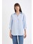 Oversize Geniş Kalıp Basic Düz Oxford Uzun Kollu Gömlek C4597AX24AU 3
