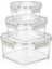 Bfs 3'lü Pratik Silikon Contalı Sızdırmaz Kapaklı Sağlam Istiflenebilir Saklama Kapları 8