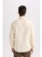 Regular Fit Polo Yaka Gabardin Uzun Kollu Gömlek D4934AX24AU 6