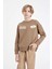 Erkek Çocuk Oversize Geniş Kalıp Bisiklet Yaka Baskılı Sweatshirt D3968A824WN 7