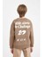 Erkek Çocuk Oversize Geniş Kalıp Bisiklet Yaka Baskılı Sweatshirt D3968A824WN 10