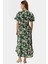 Rahat Kesim Çiçek Desenli Midi Elbise Viskoz Kumaştan Üretilmiştir Mükemmel Uyum 3