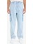%100 Pamuk Baggy Fit Geniş Kalıp Normal Bel Geniş Paça Kargo Cepli Jean Pantolon C7376AX24AU 1