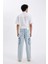 %100 Pamuk Baggy Fit Geniş Kalıp Normal Bel Geniş Paça Kargo Cepli Jean Pantolon C7376AX24AU 8