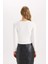 Slim Fit Dar Kesim Bisiklet Yaka Simli Kumaş Uzun Kollu Tişört D5114AX24AU 6
