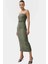 Yazlık Midi Elbise Kolsuz Bodycon Polyester Örme Kumaş Uzun Ömürlü Şık Görünüm 2