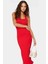 Örme Bodycon Midi Elbise 130CM Boy Polyester Elastan Karışımı Günlük Kullanım Özenle Seçilmiş 2