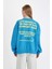 Loose Fit Bisiklet Yaka Sırt Baskılı Kalın Sweatshirt D5185AX24AU 7