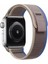 Apple Watch 10 42MM Hafif Naylon Hasır Örgü Kordon Ayarlanabilir Kanca ve Halka Sistemli, Beyaz-Sarı 1