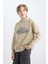 Erkek Çocuk Oversize Geniş Kalıp Kapüşonlu Baskılı Sweatshirt D5408A824WN 8