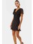 Astarlı Mini Tül Elbise Puantiyeli Bodycon Kesim Kısa Kol Modern Stil 2