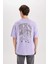 %100 Pamuk Rick and Morty Boxy Fit Bisiklet Yaka Sırt Baskılı Kısa Kollu Tişört D5465AX25SP 7