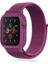 Apple Watch 38MM Hasırlı Cırtcırtlı Kasalı Kordon - Fuşya - TKNAL7612-5340 1