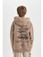Erkek Çocuk Oversize Geniş Kalıp Sırt Baskılı Kapüşonlu Sweatshirt D5681A824WN 6